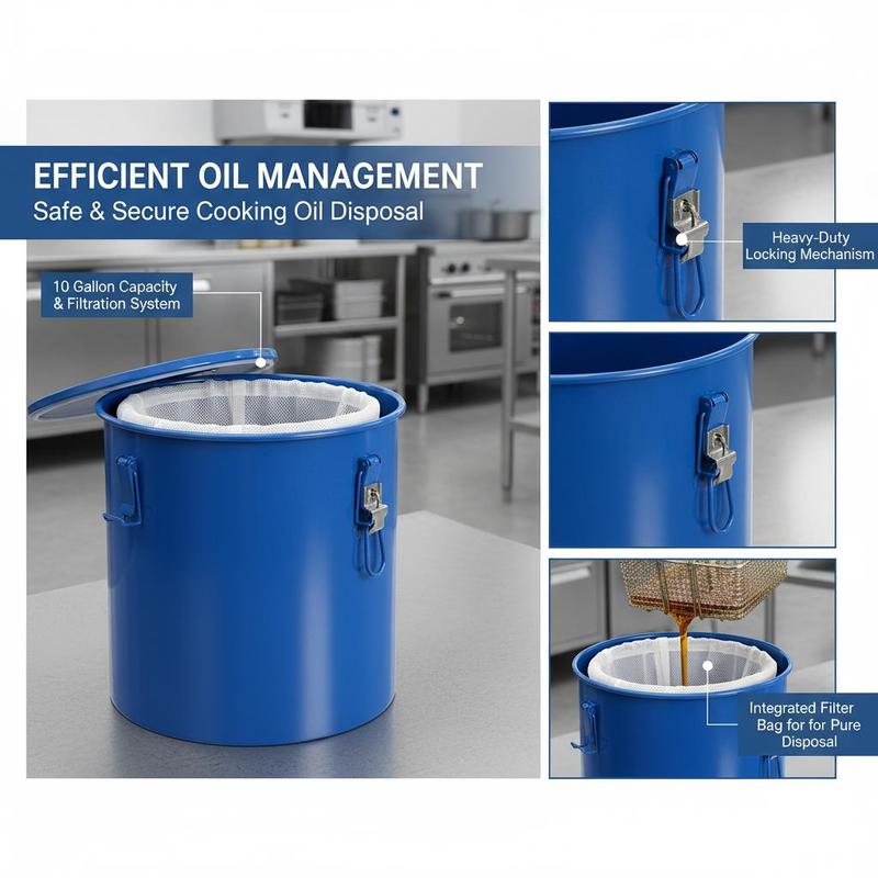 حاوية تخلص من الزيوت من الفولا - مراجعة Commercial Kitchen Oil Disposal وسعره
