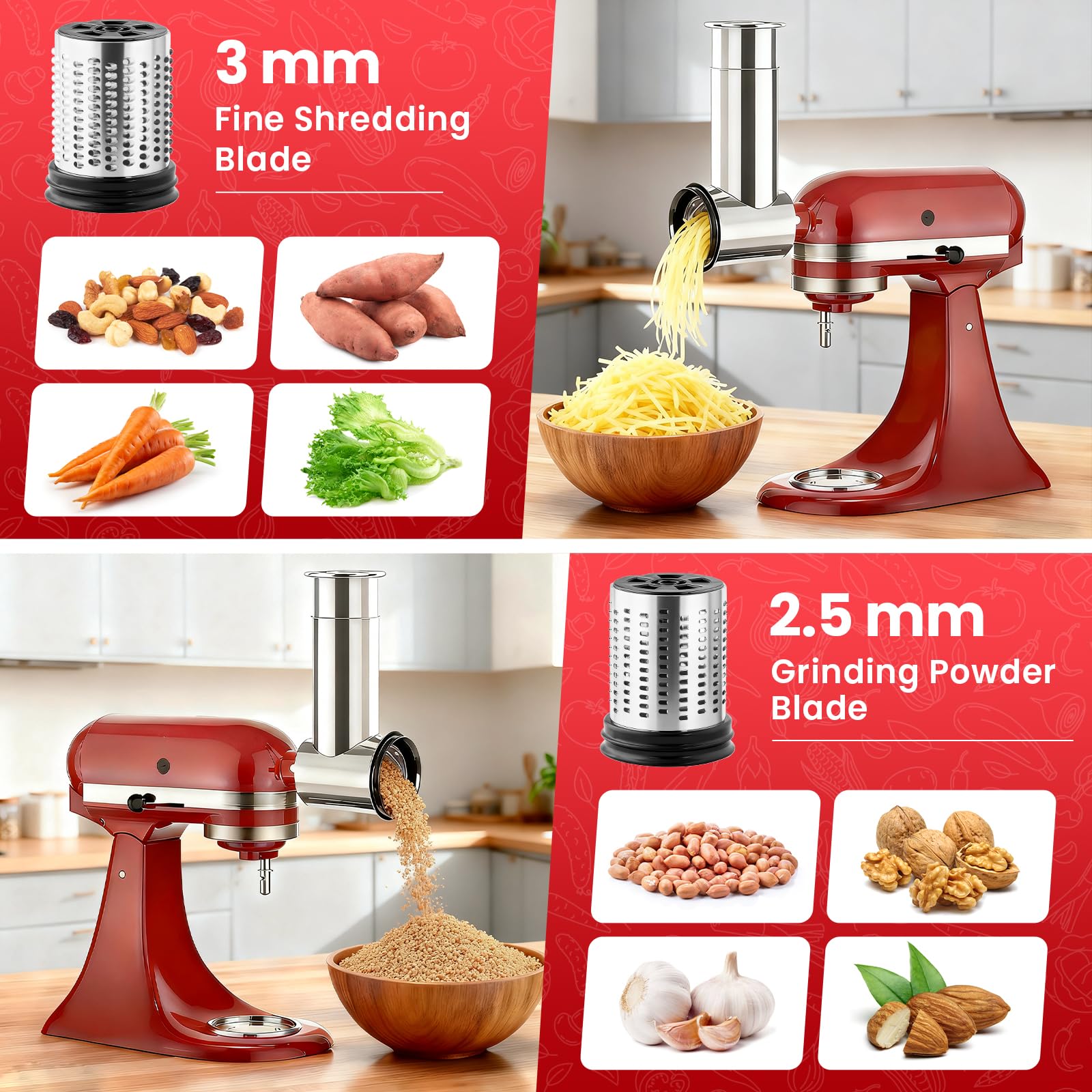 ملحق مبشرة وقطاعة من الفولاذ ا - مراجعة Commercial Kitchenaid وسعره