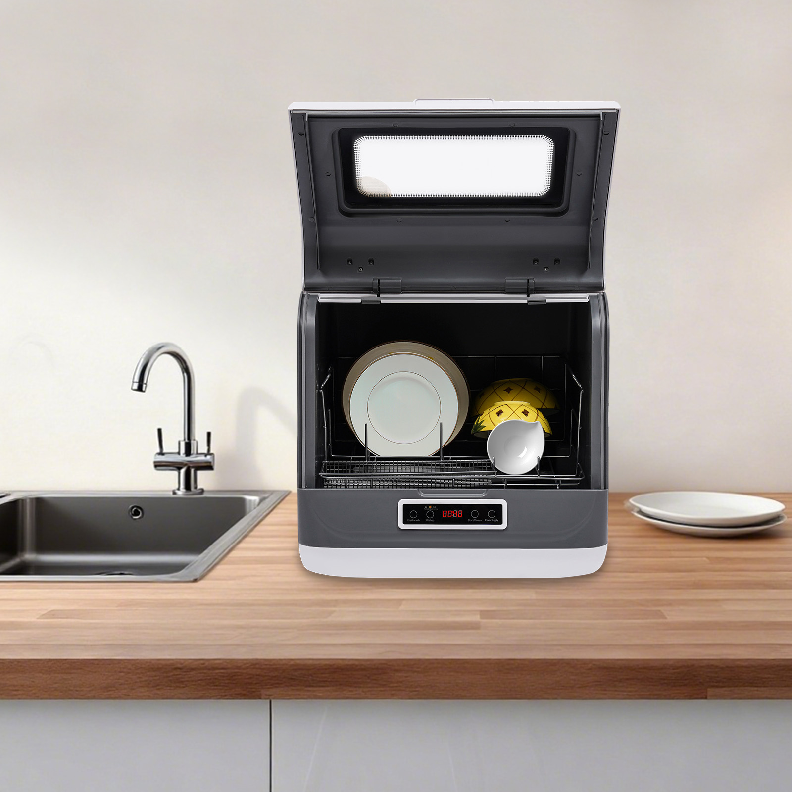 غسالة أطباق محمولة للمنضدة بقو - مراجعة Commercial Kitchen Dishwasher وسعره